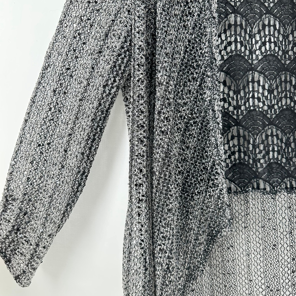 BKE Boutique 2-PC Sequin Lace Cardigan Kimono & Camisole Tank Top Set WOMENS S - Picture 4 of 11